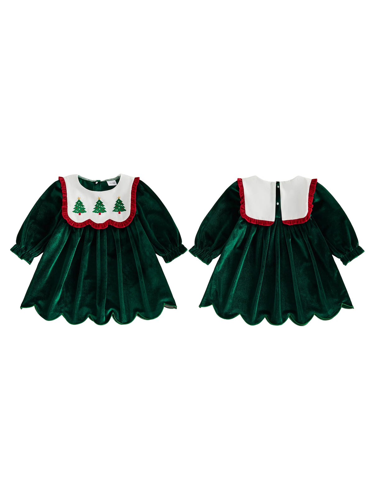 Girl Christmas Toddler-Baby Crew Toddler Baby Girl Dress Embroidery Baby Baby Girl Toddler Baby Girl