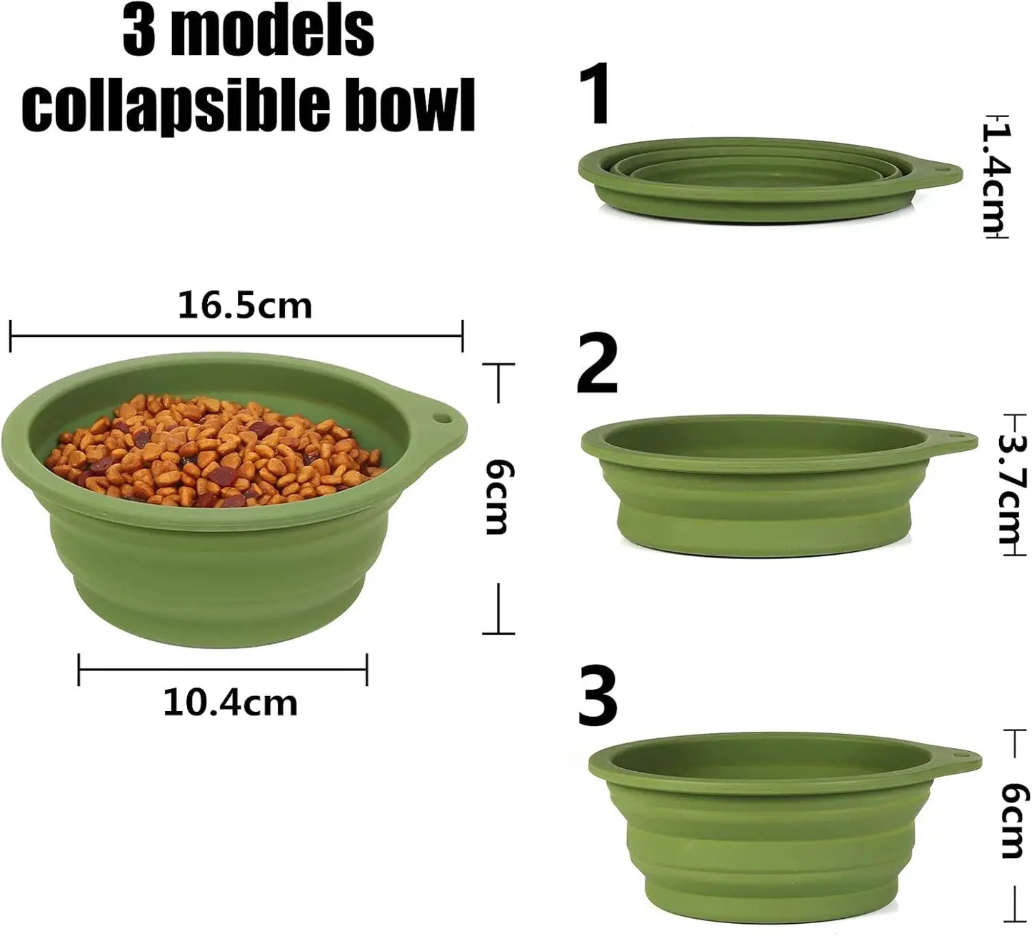 Two Pack 600ml Collapsible Dog Bowls No Rim Portable Travel