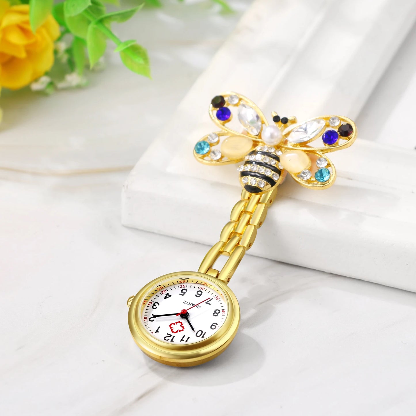 High Definition Easy-to-Read Digital Nurse Watch Honeybee Decorative Medical Auxiliary Watch Work for Men and Women