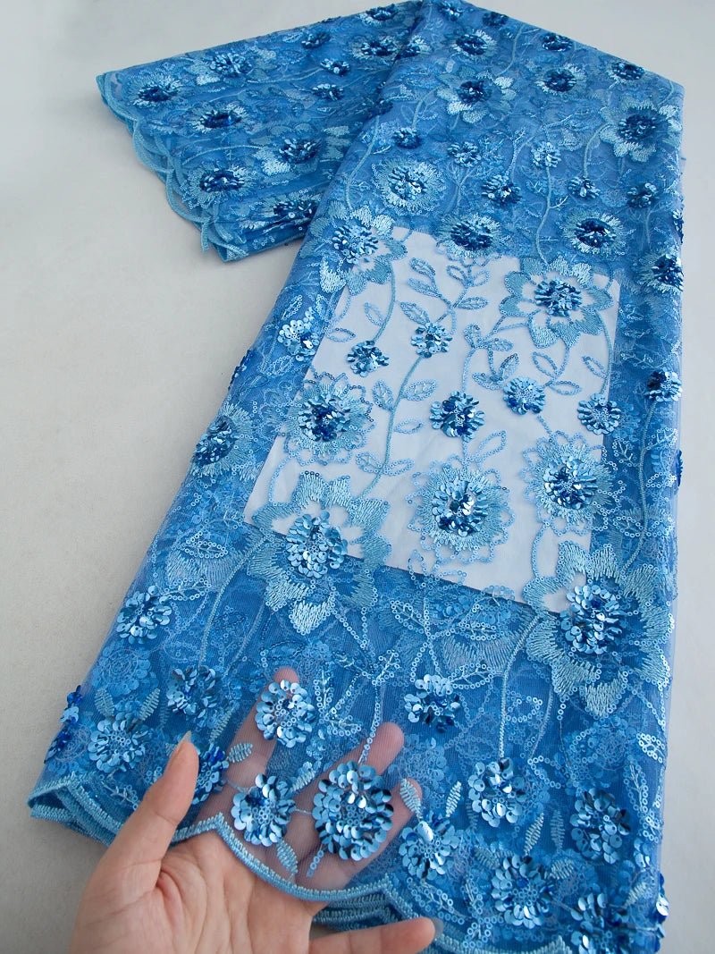 JiaDong Beaded Lace Fabric With Sequins For Party