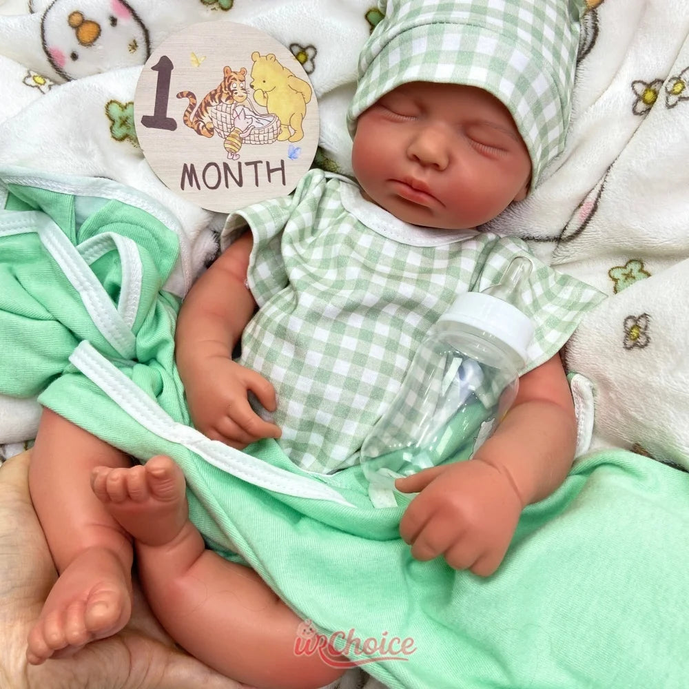 20inch Warm Companion Silicone Reborn Doll Fine Realistic Details Soft Full Body Comfort Doll  Can Open Mouth Loulou for Elderly People Living Alone