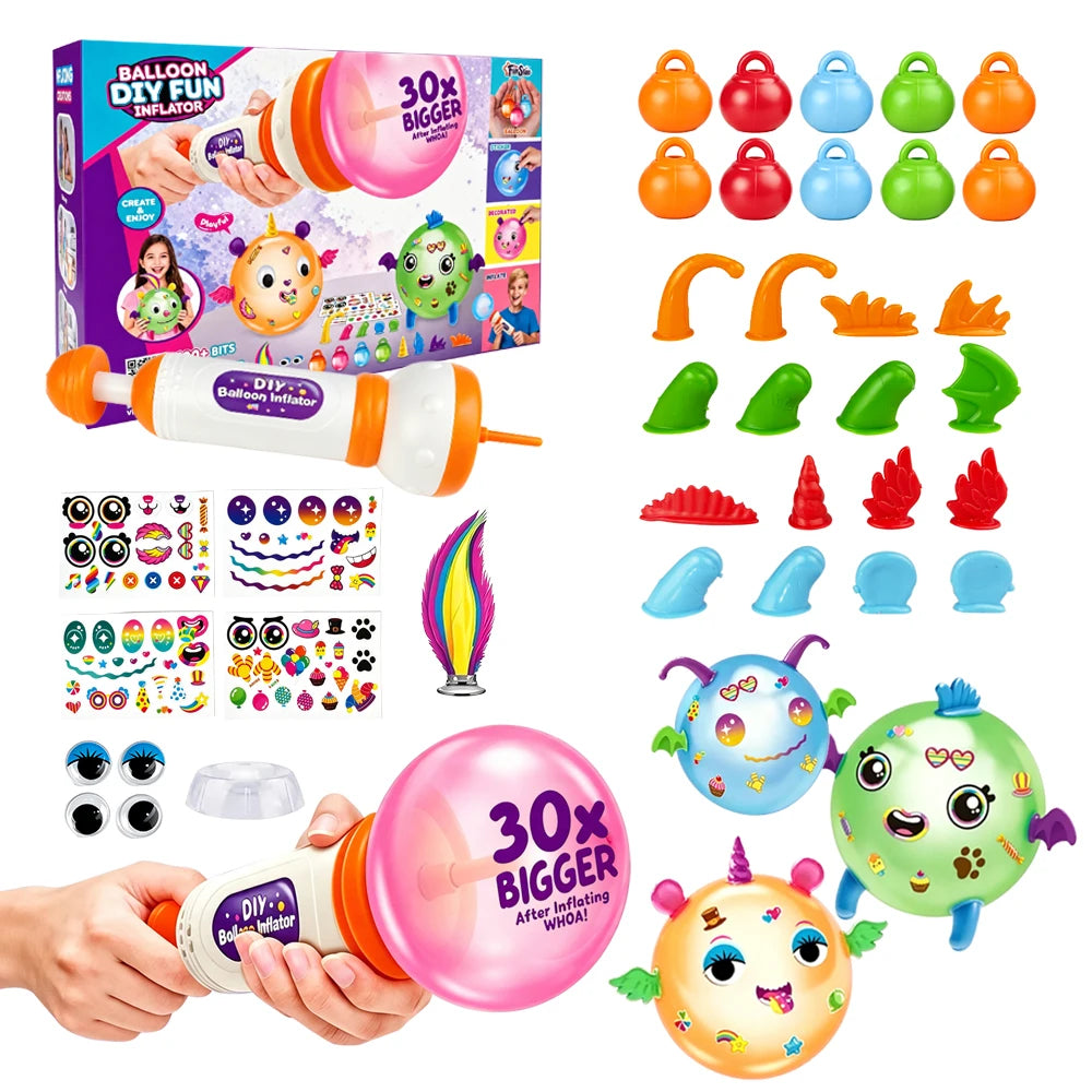 Large‑size DIY Balloon Machine, DIY Magic Sticky Balls, Kids Birthday Gift for Girls, Educational Assemble Bouncy Ball Toy