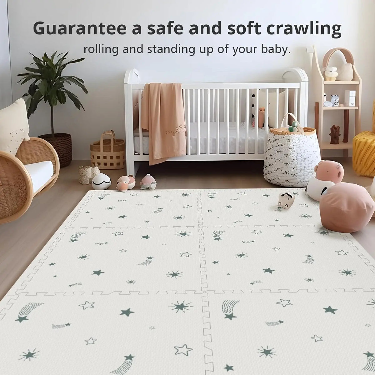 Baby Foam Play Mat, 72x48 Crawling Mat, Floor Mats for Kids for Baby with Interlocking Floor Tiles, Toddler Play Mats for Indoor