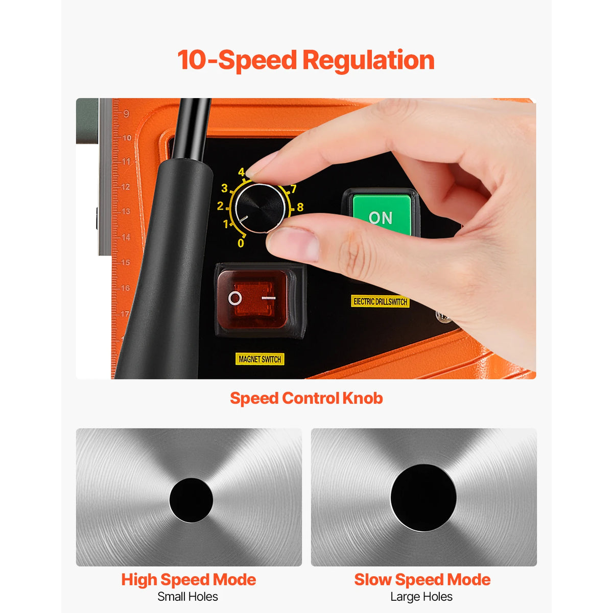 SucceBuy Electric Portable Magnetic Drill Press for Metal Drilling