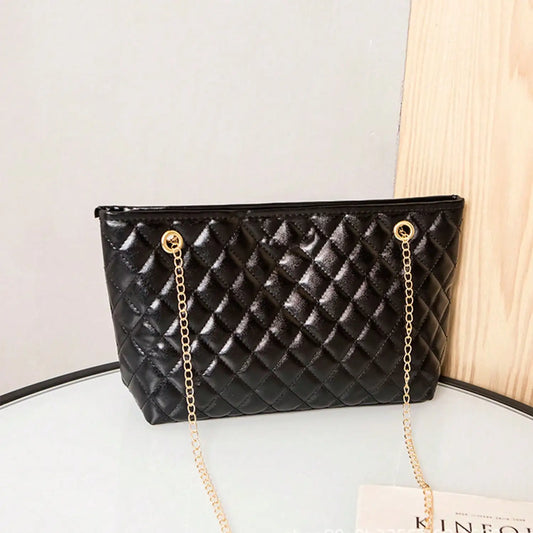 Rhombus Chain PVC Tote Bag For Women Daily Commute