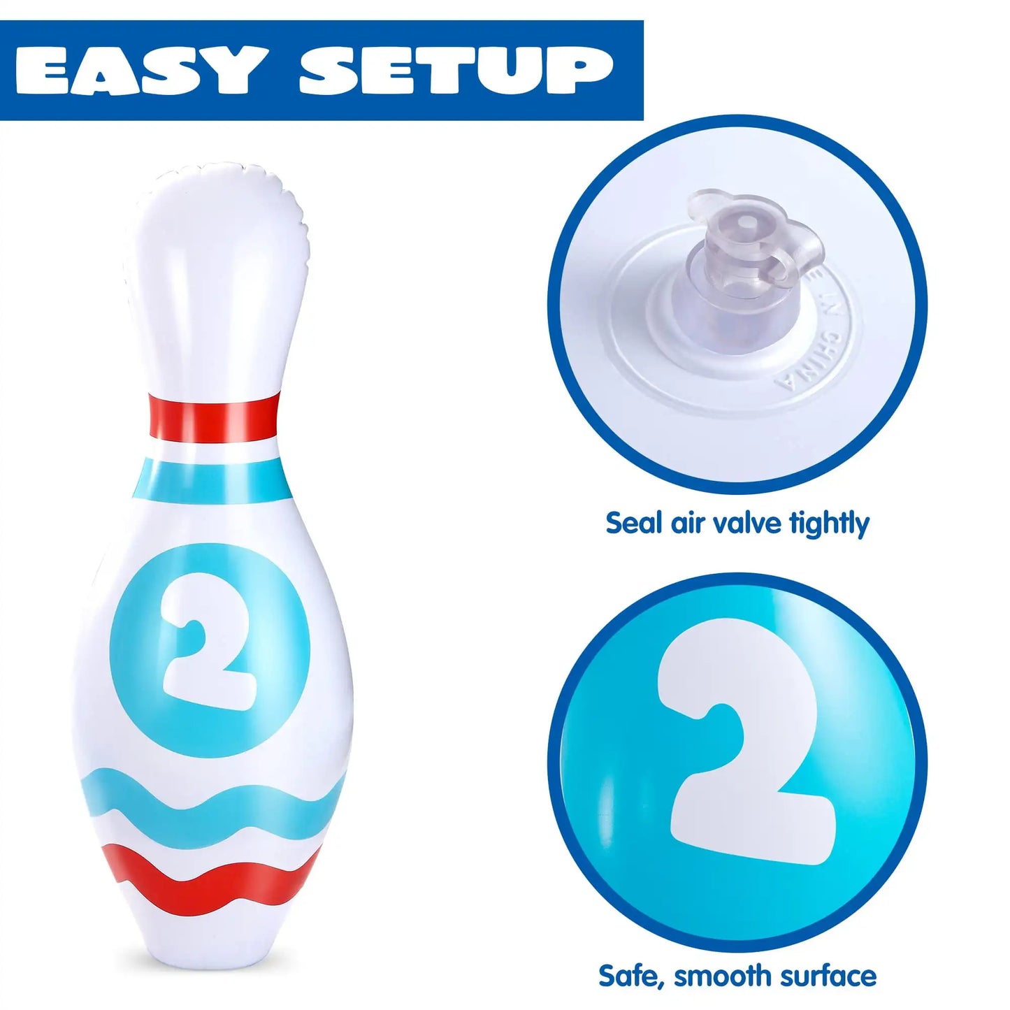 Joyfy Giant Inflatable Bowling Set for Kids Adults Christmas Birthday Gift Party Games Education Motor Skills Toys