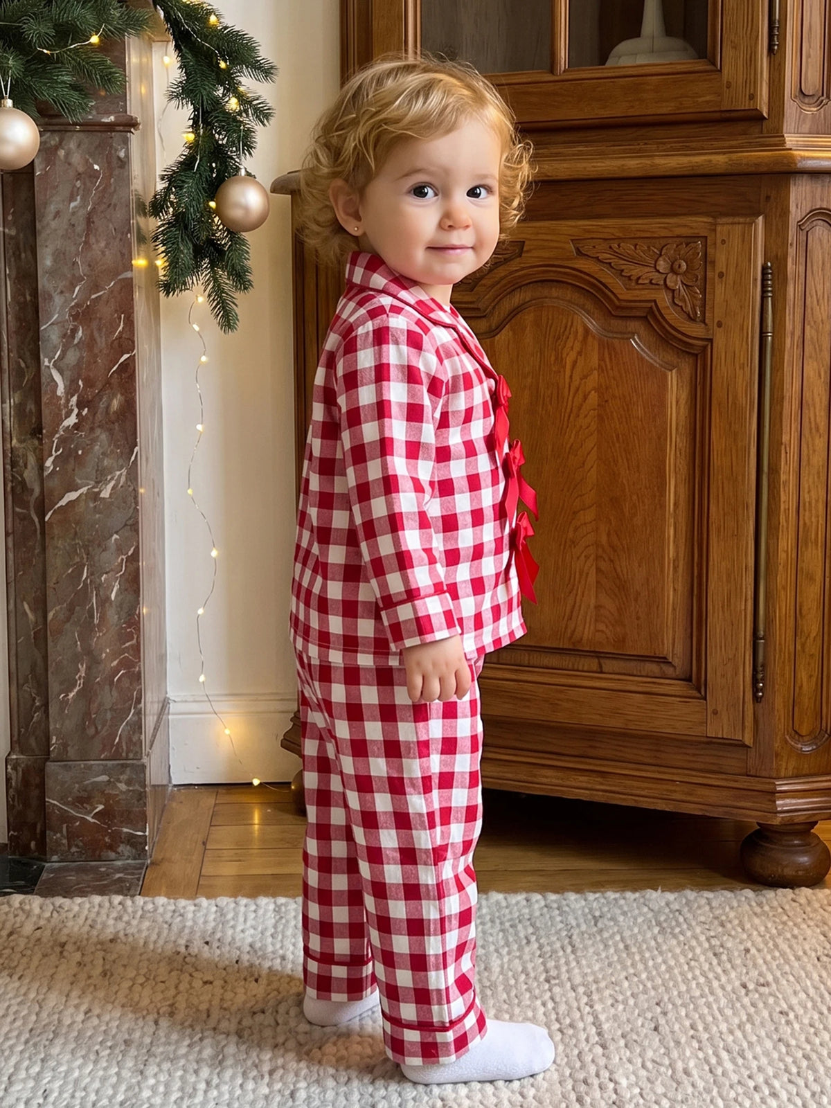 Little Girls For For Little Girls Long Christmas Pajamas Sleeve Tops Girls Long Sleeve Durable 2 Pcs Christmas