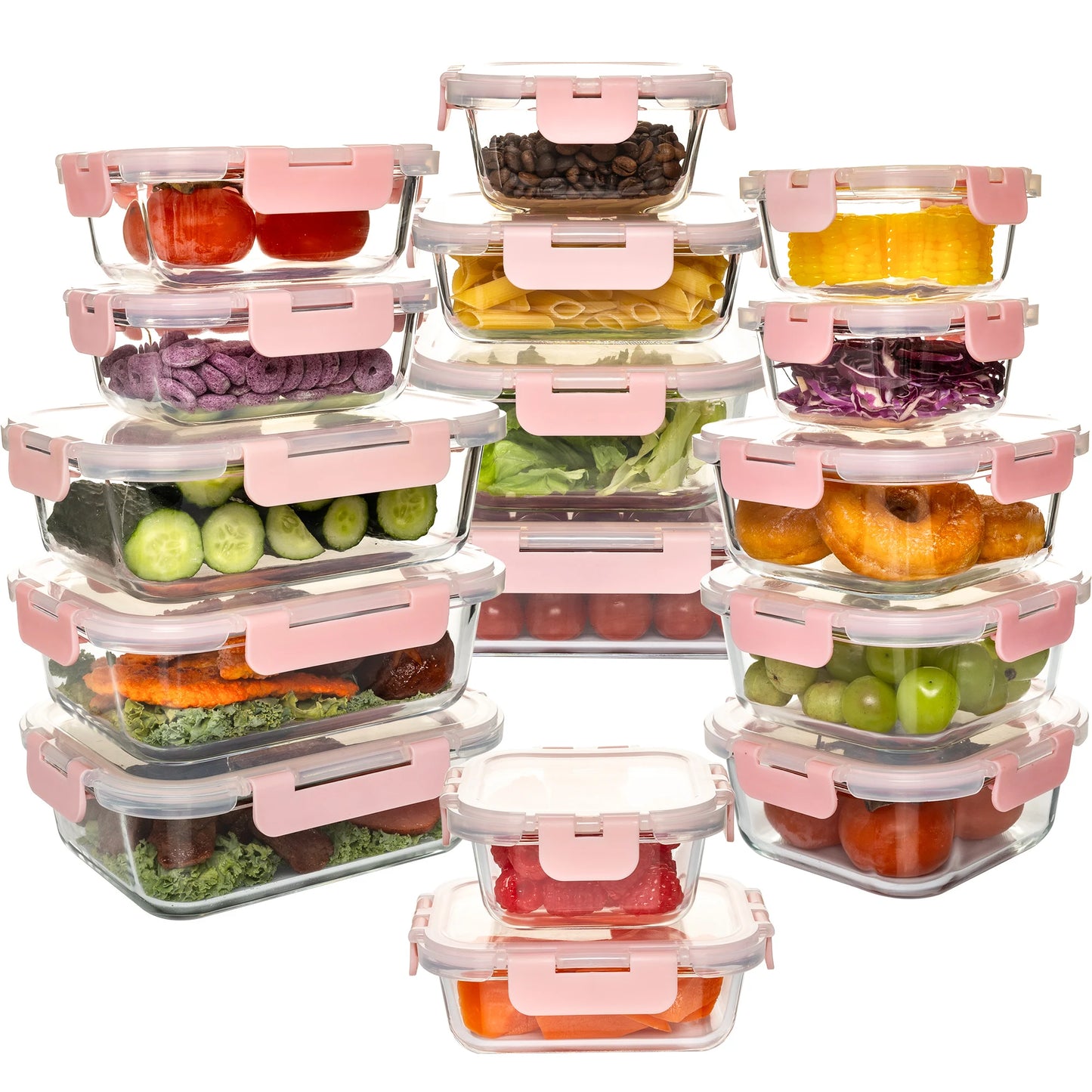 Glass Food Storage Containers Set Leakproof Airtight BPA Free
