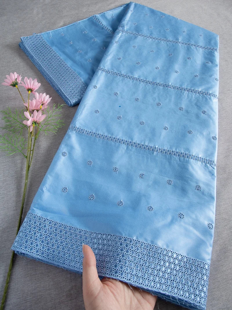 JiaDong Nigerian Swiss Lace 5 Yard African Wedding Fabric