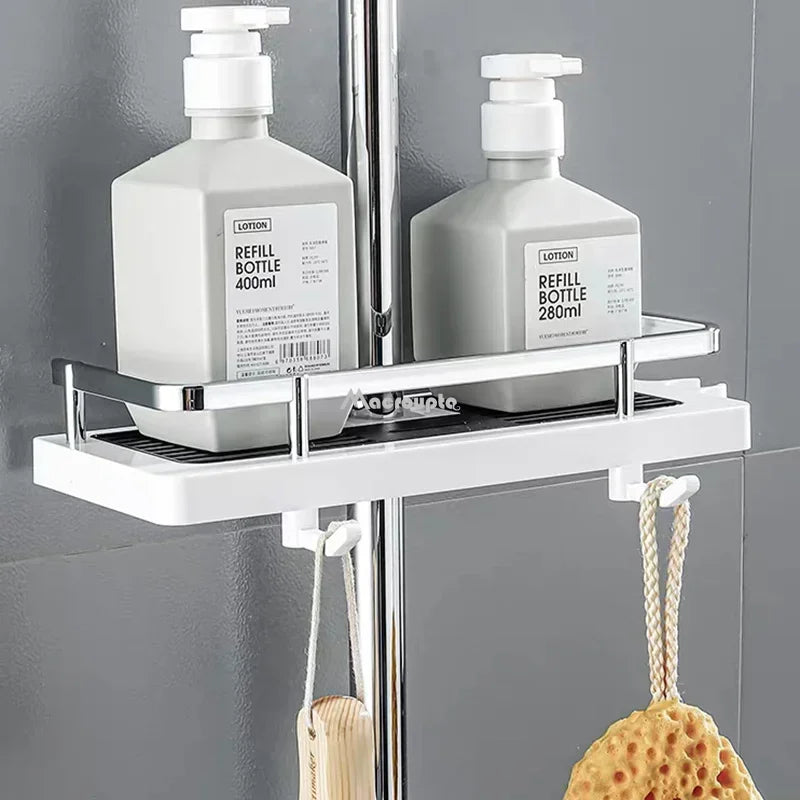 Bathroom Shower Storage Rack Organizer Wall Mounted No Drilling ABS