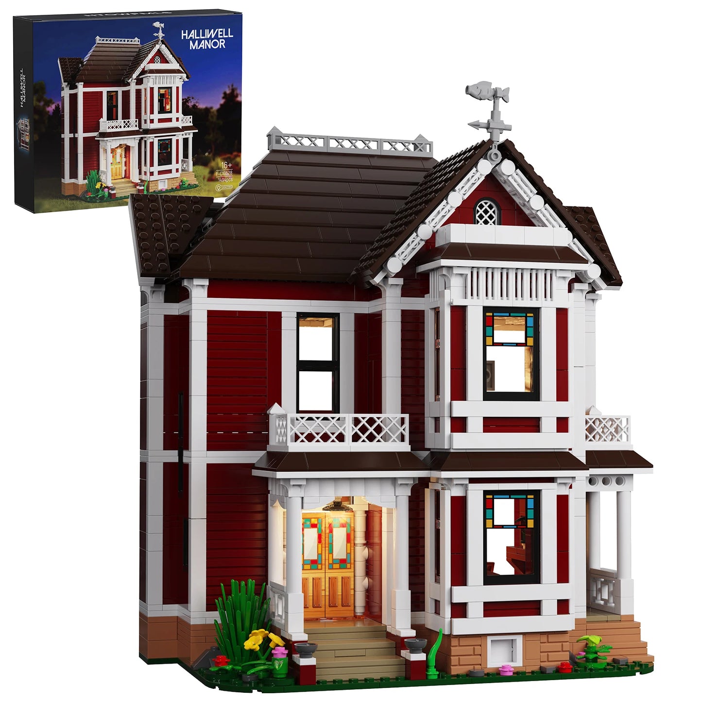 Witch Manor Building Blocks Set Fantasy Magic House Model Desktop Ornament Home Room Decoration Halloween Collectible Gifts for Adult Fans
