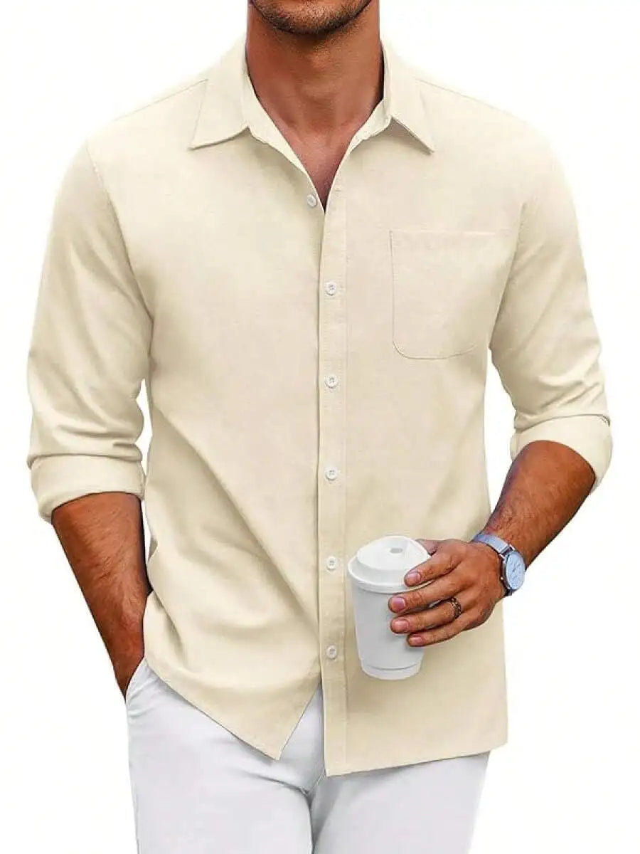 Mens Oxford Shirt Long Sleeve Button Down Casual Dress Shirt Regular Fit