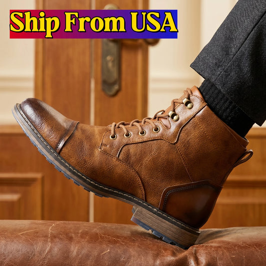 Spring Leather Boots with Zipper Classical Men Boots 2026 Fashion Comfortable Ankle Boots