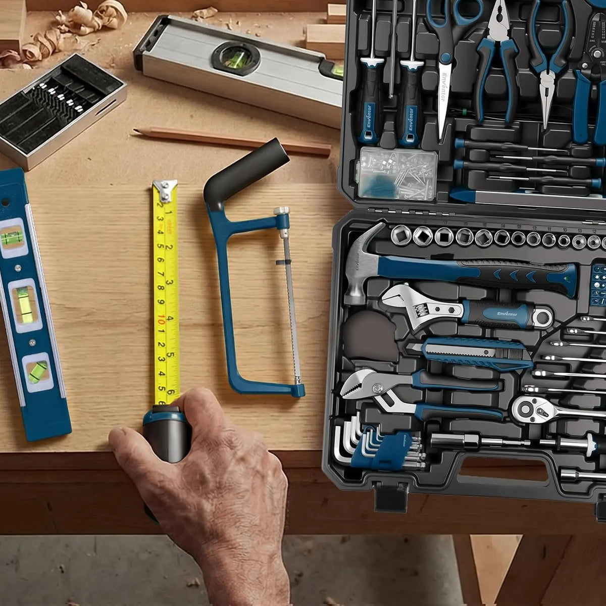 Enventor Home Tool Kit with Toolbox for Repairs and DIY