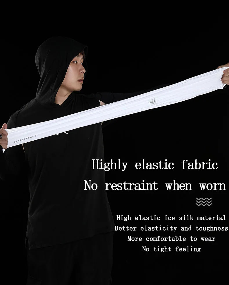 Men’s Ice Silk Sun Protection Shawl Arm Sleeves, UPF 50+ UV Block Integrated Cycling Arm Cover
