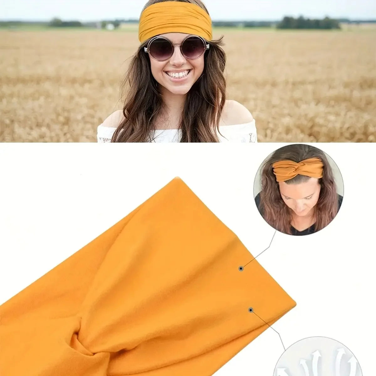 4 Pack Turban Headbands for Women Wide Vintage Head Wraps Knotted Cute Hair Band Accessories