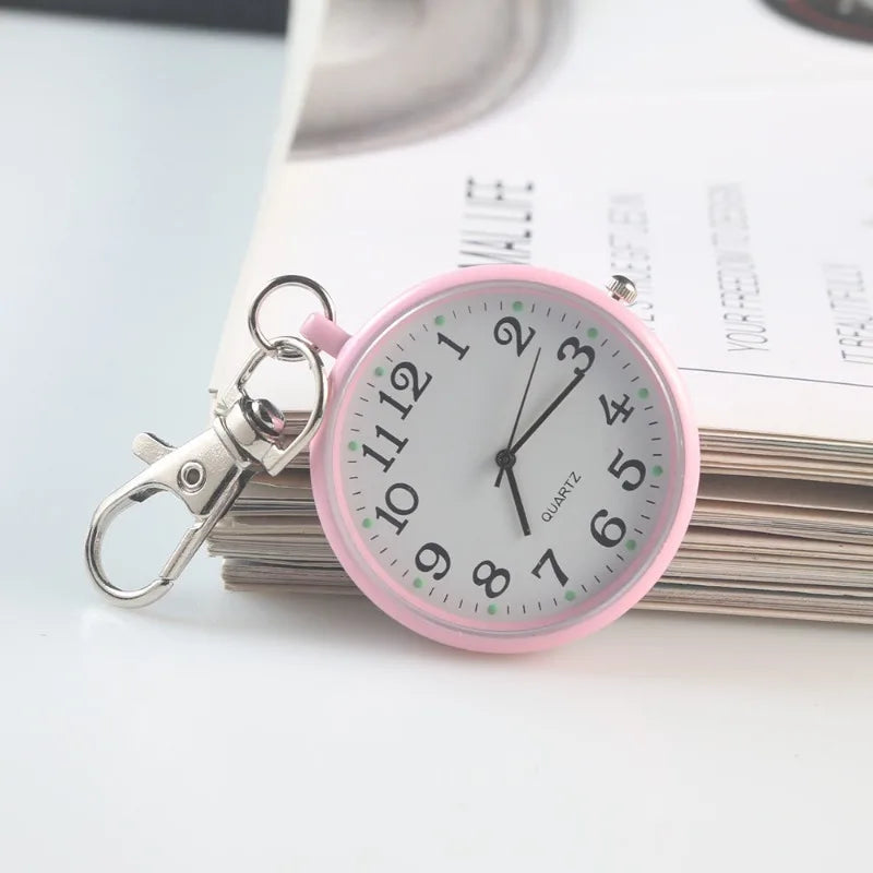 Tiny Cute Quartz Pocket Watch With Keyring For Nurses Doctors