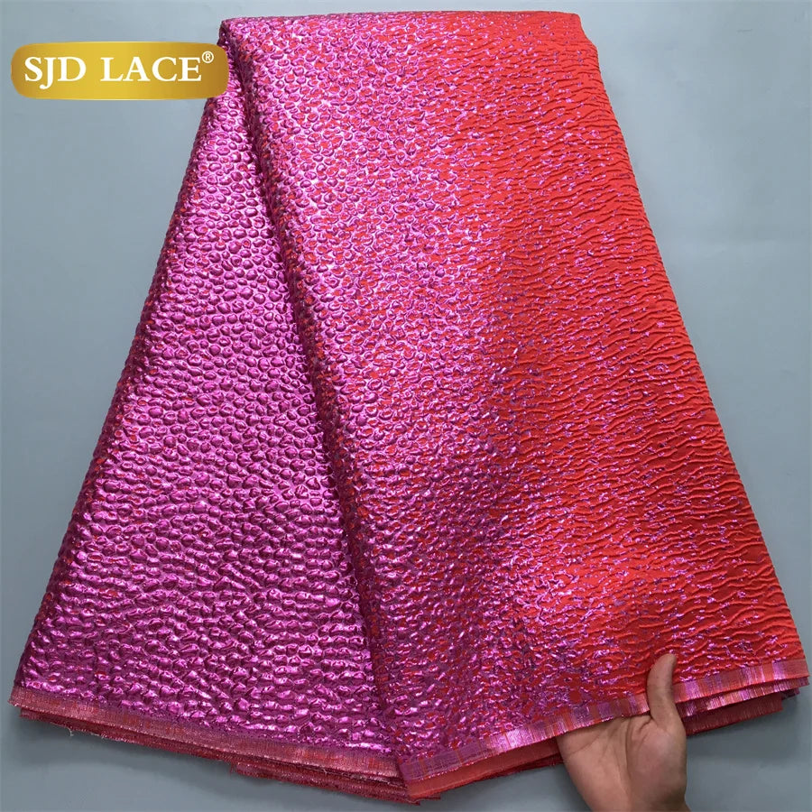 Nigerian Brocade Lace Damask Fabrics African Jacquard For Women Dresses
