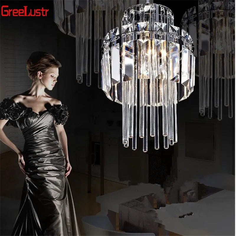 GreeLustr Crystal LED Chandelier Modern Pendant Ceiling Lamp