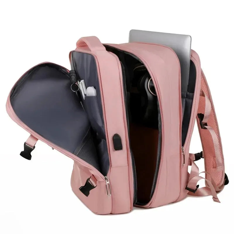 Unisex Travel Backpack With Laptop Compartment And Multiple Pockets