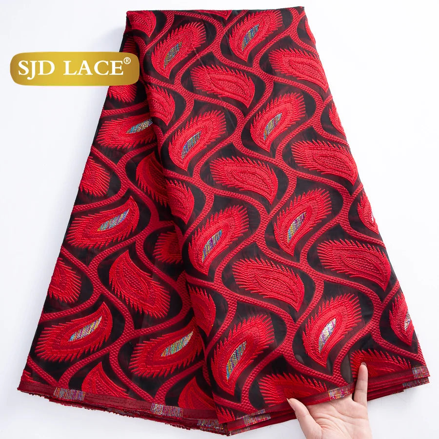 Nigerian Brocade Lace Damask Fabrics African Jacquard For Women Dresses