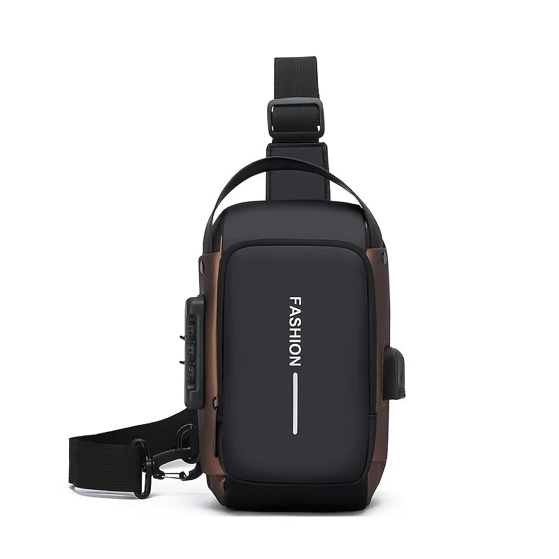 Durable Oxford Sling Bag For Men With Phone Pocket Zipper