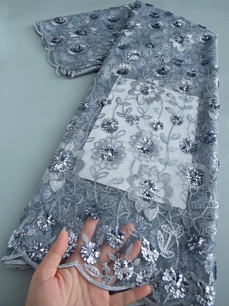 JiaDong Beaded Lace Fabric With Sequins For Party