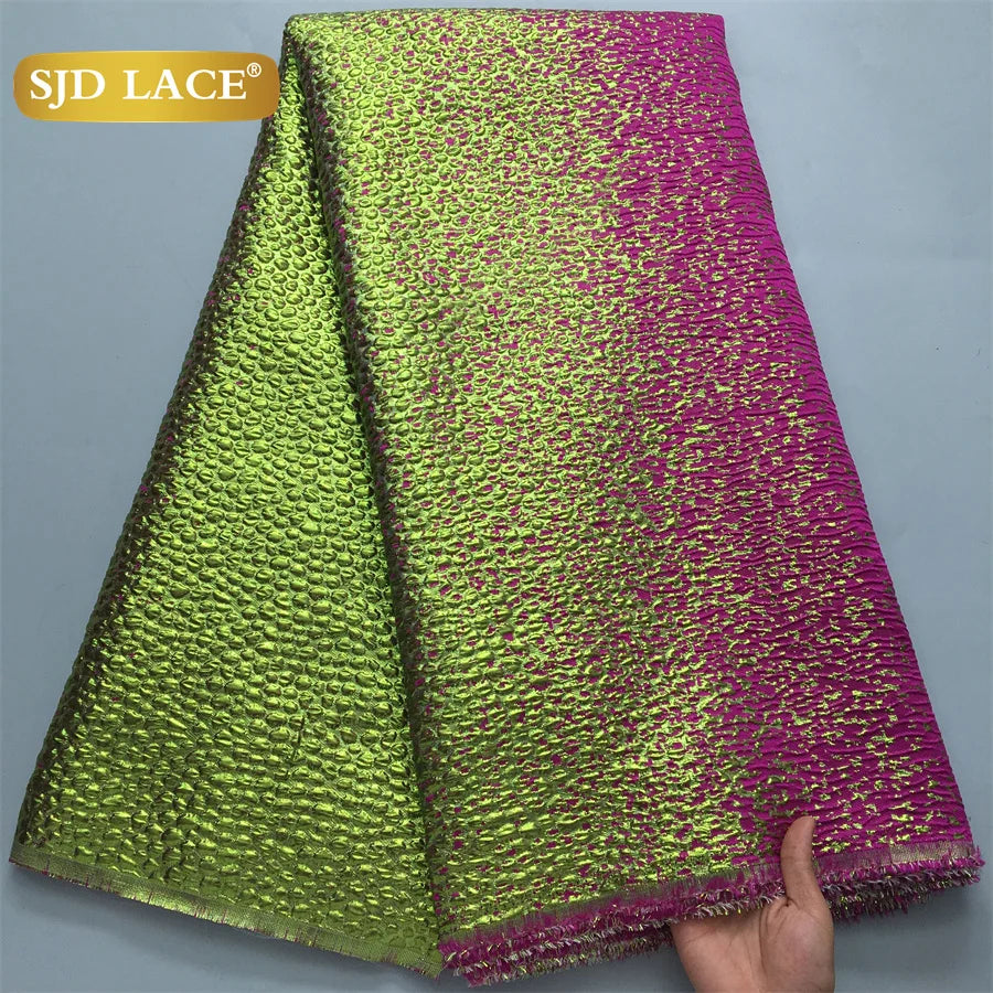 Nigerian Brocade Lace Damask Fabrics African Jacquard For Women Dresses