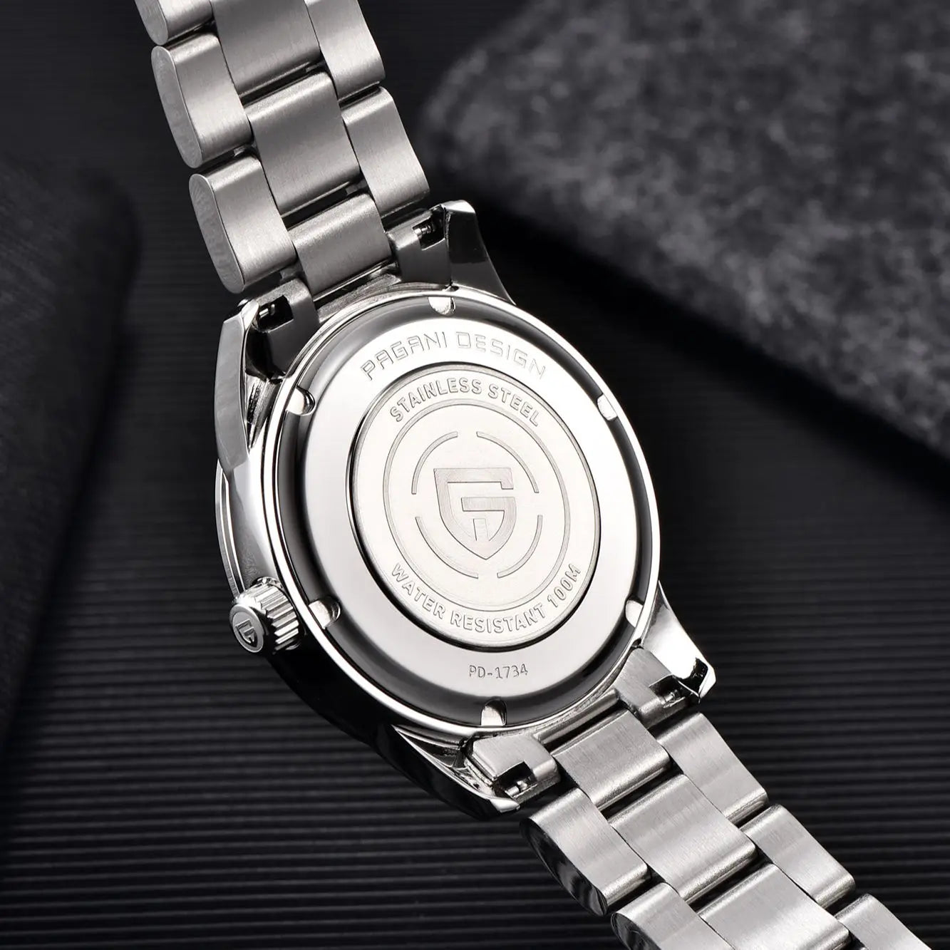 PAGANI DESIGN Ultra Thin Quartz Mens Watch Stainless Steel Band