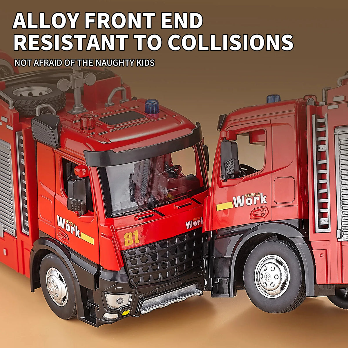 Diecast Fire Truck Toy With Lights Music And Water Spray