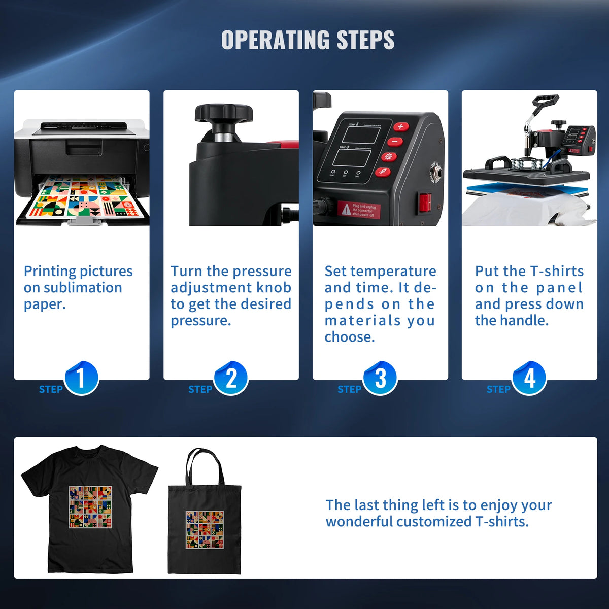 SucceBuy 5-in-1 Digital Clamshell Heat Press Sublimation Transfer Machine