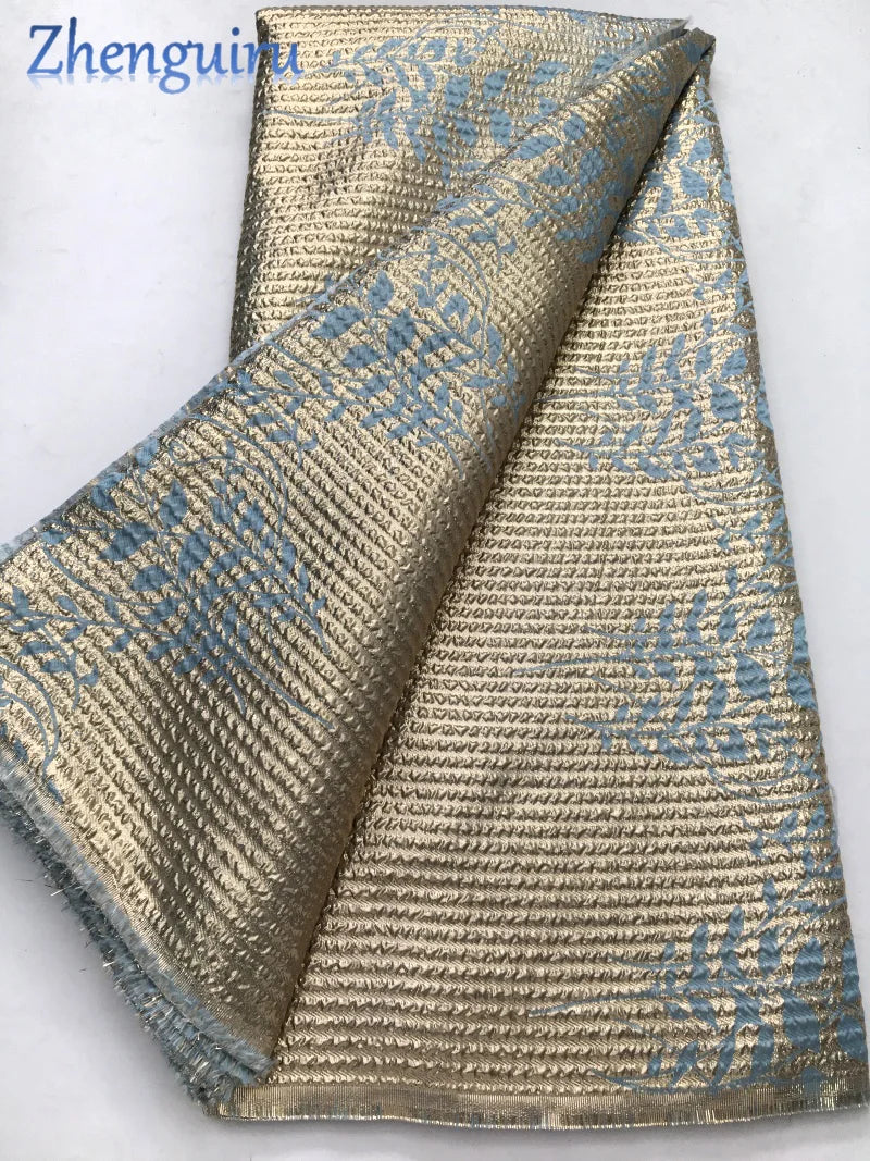 High Quality Nigerian Damask Brocade Lace Fabric For Bride