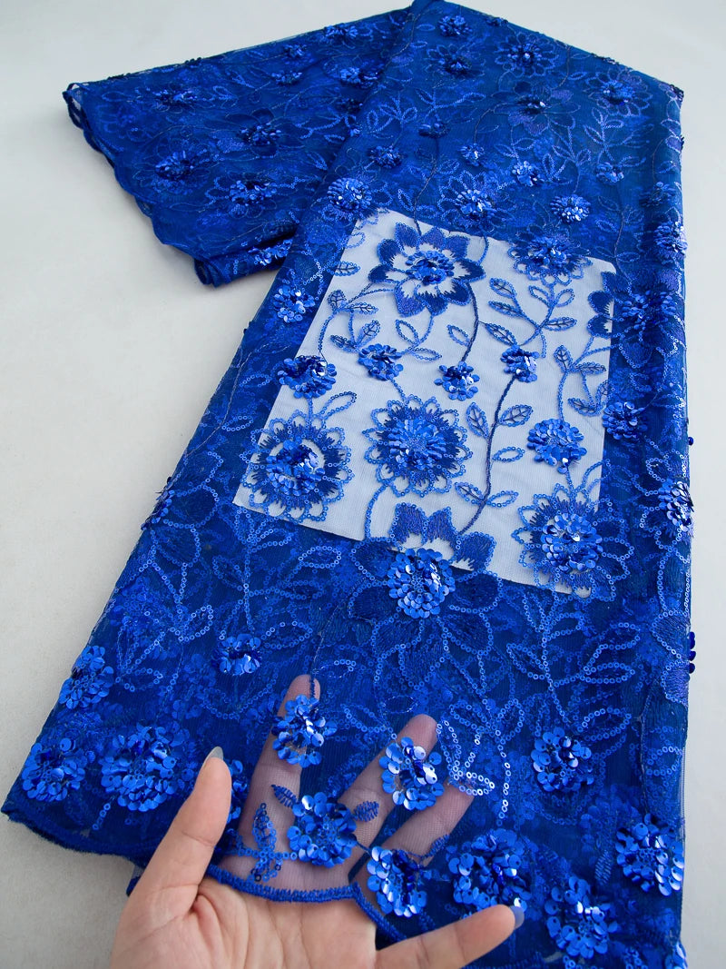 JiaDong Beaded Lace Fabric With Sequins For Party