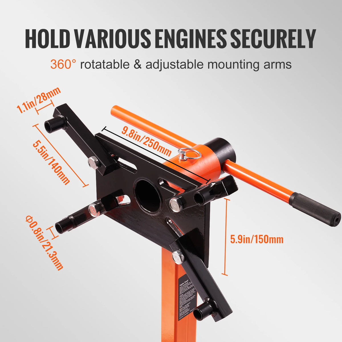Rotating Engine Stand with Adjustable Head and 360 Degree Rotation