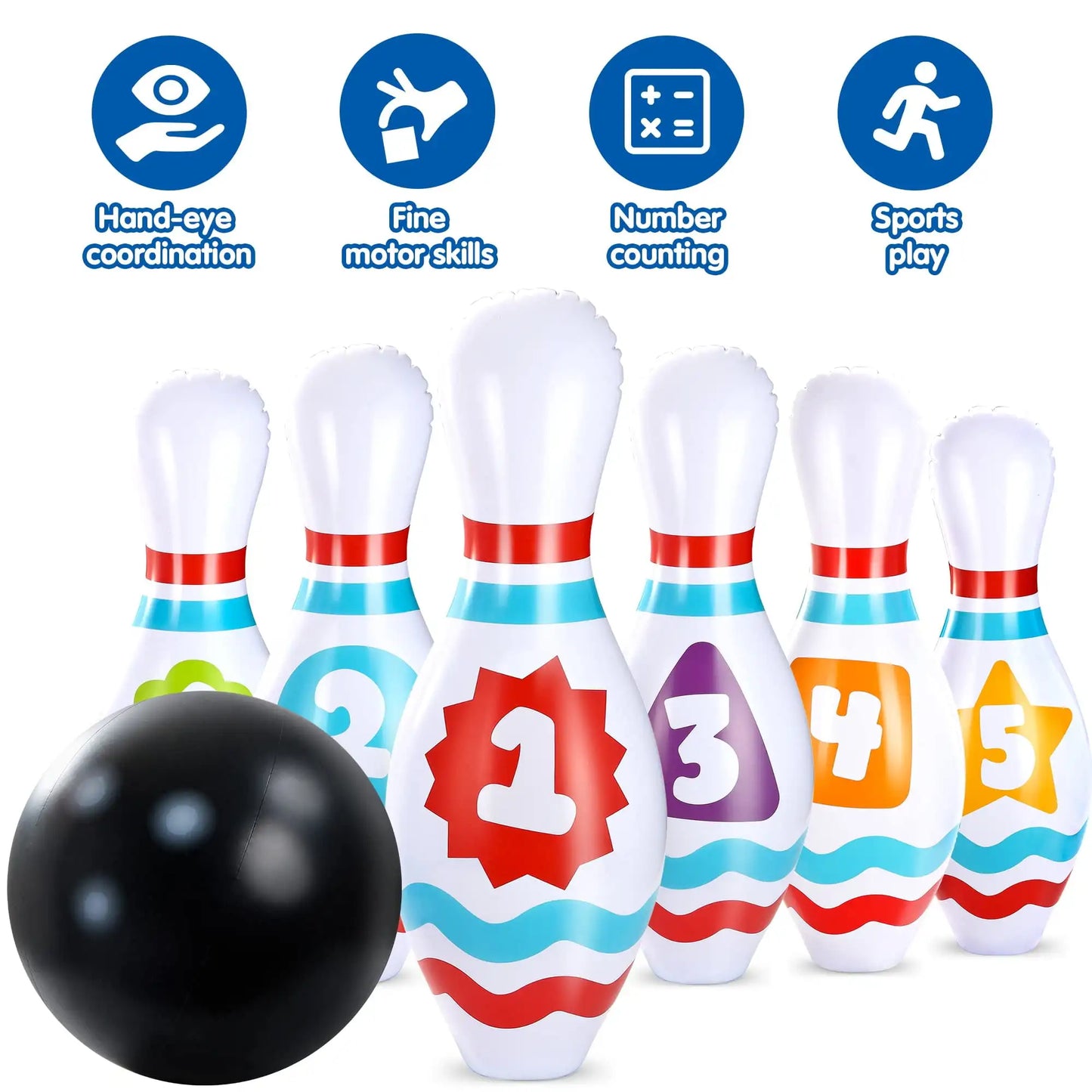 Joyfy Giant Inflatable Bowling Set for Kids Adults Christmas Birthday Gift Party Games Education Motor Skills Toys