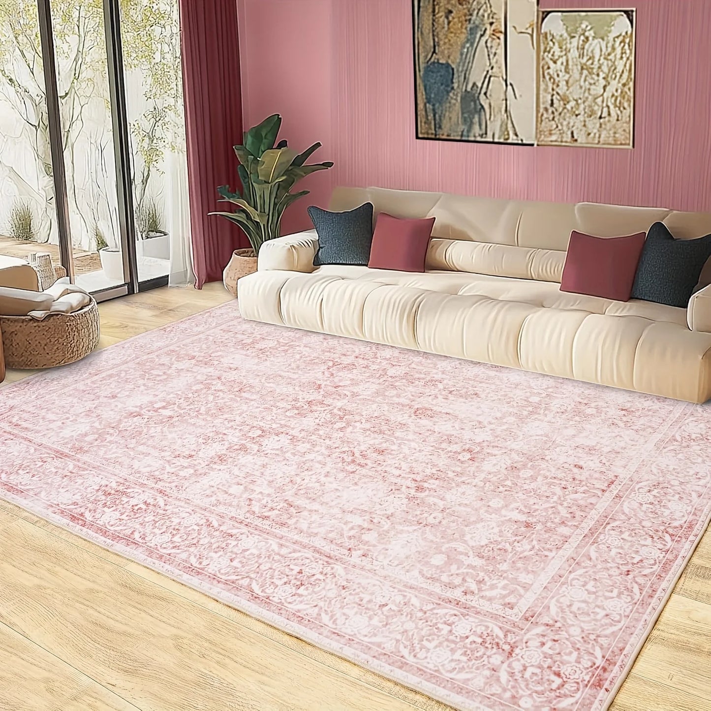 Gnizama Floral Modern Area Rug for Living Room and Bedroom
