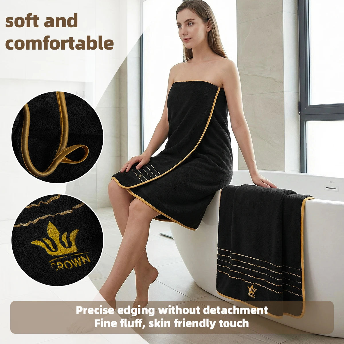 4‑Piece Towel Set, 2 Bath Towels + 2 Hand Towels , Soft & Comfortable, High Water Absorbency, Bathroom Towels