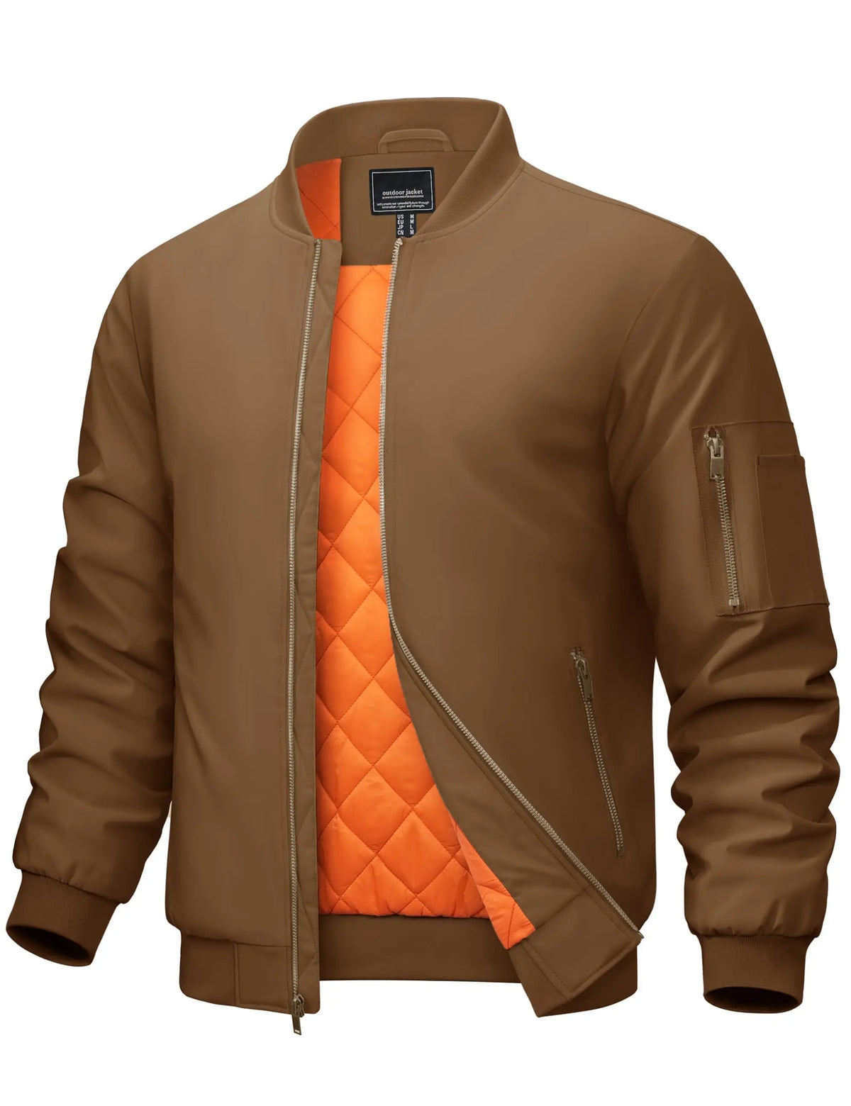 Cavva Men's Padded Windbreaker Jacket With Zipper Pockets For Travel
