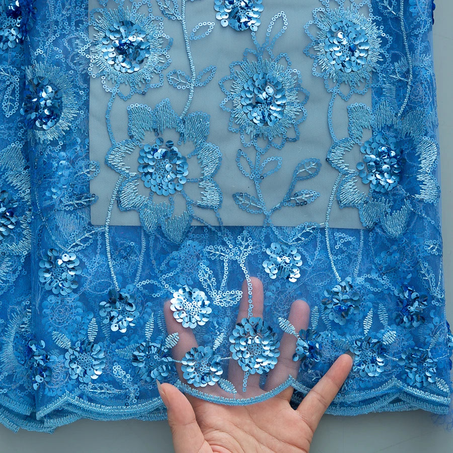 JiaDong Beaded Lace Fabric With Sequins For Party