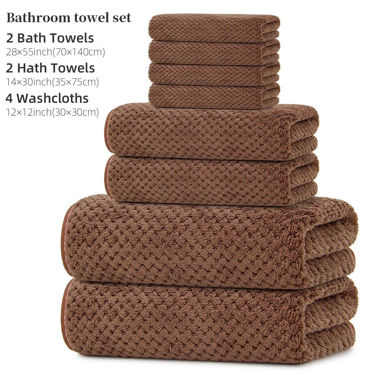 8-Piece Premium Towel Set, 2 Bath Towels + 2 Hand Towels + 4 Face Towels, Soft and Comfortable, Highly Absorbent, Machine Washable