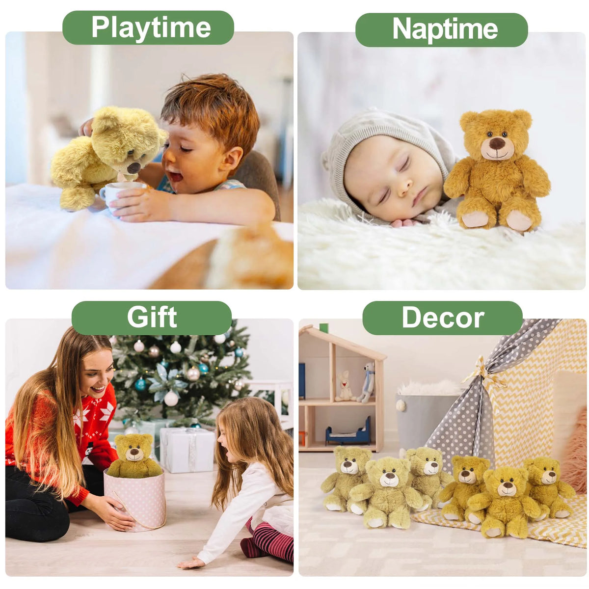 6 Pack 8'' Teddy Bear Stuffed Animals Teddy Bear Plush Toy, Birthday Gifts for Kids Boy Girl Toddlers Baby Shower Christmas Gift