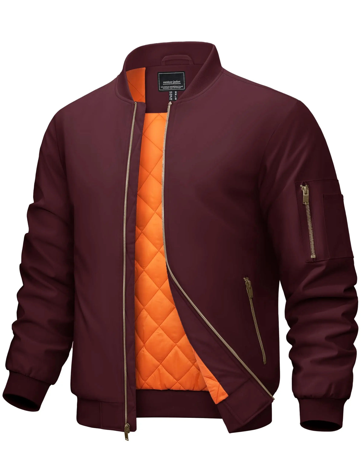 Cavva Men's Padded Windbreaker Jacket With Zipper Pockets For Travel