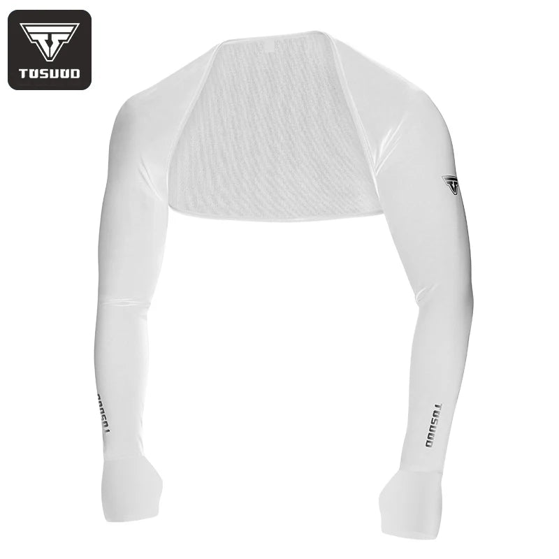 Men’s Ice Silk Sun Protection Shawl Arm Sleeves, UPF 50+ UV Block Integrated Cycling Arm Cover