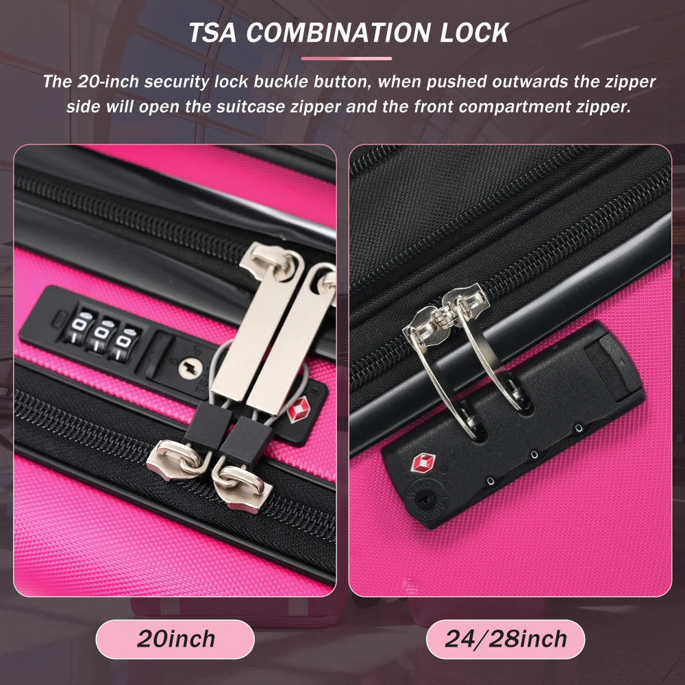 Checked Suitcase with USB Port Spinner Wheels - TSA Lock, Airline-Approved - Lightweight  Polypropylene Expandable Hardshell