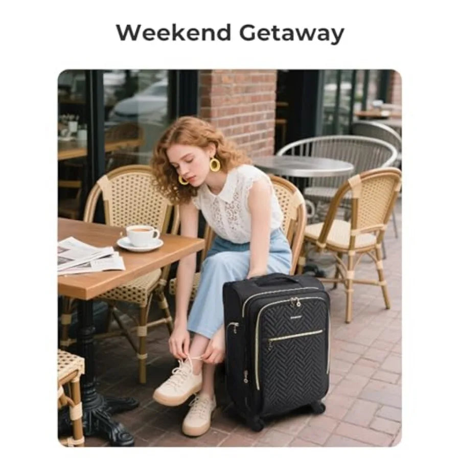 Carry On Luggage 20 Inch, Softside Expandable Suitcase with Spinner Wheels, Luggage 22x14x9 Airline Approved Rolling Lightweigh