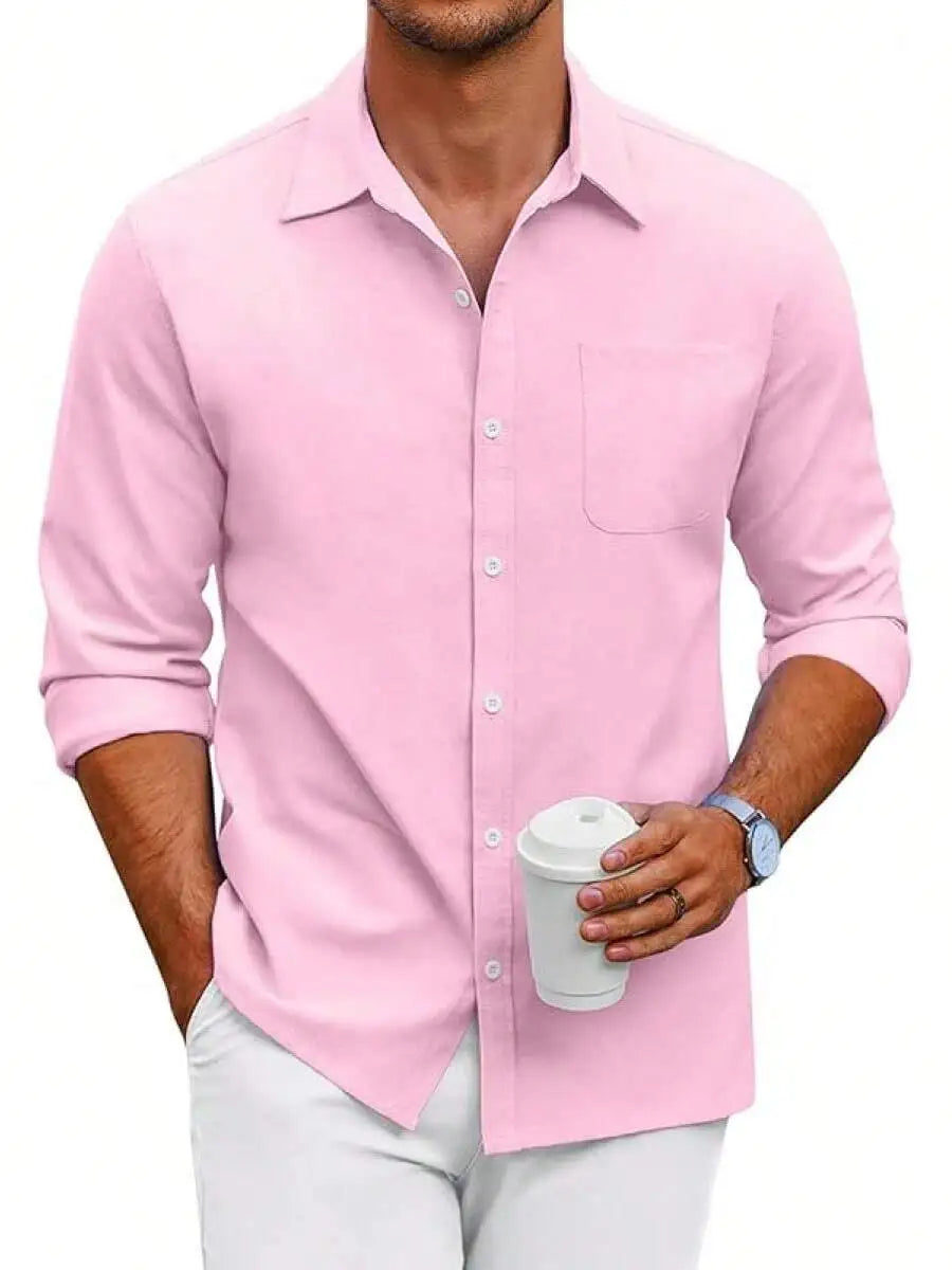 Mens Oxford Shirt Long Sleeve Button Down Casual Dress Shirt Regular Fit