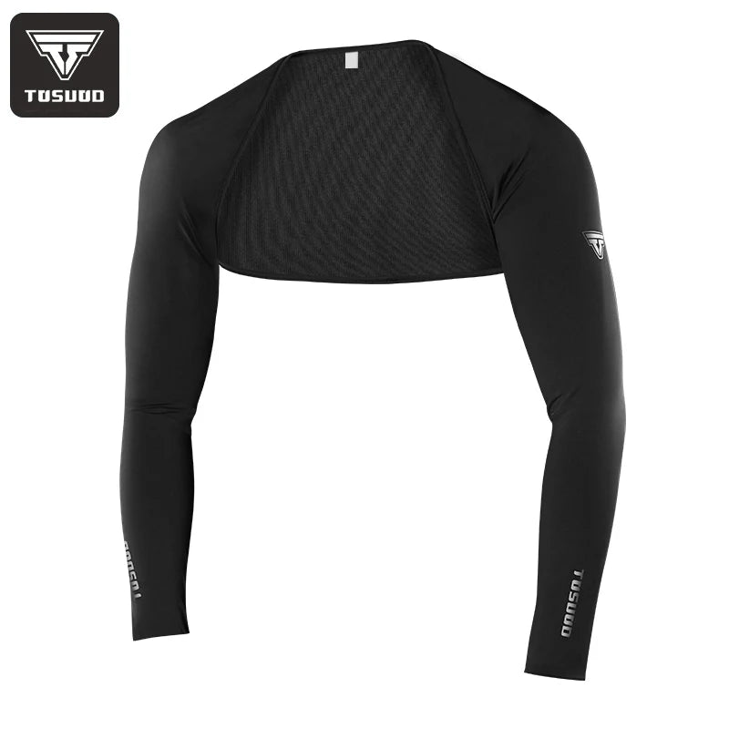 Men’s Ice Silk Sun Protection Shawl Arm Sleeves, UPF 50+ UV Block Integrated Cycling Arm Cover