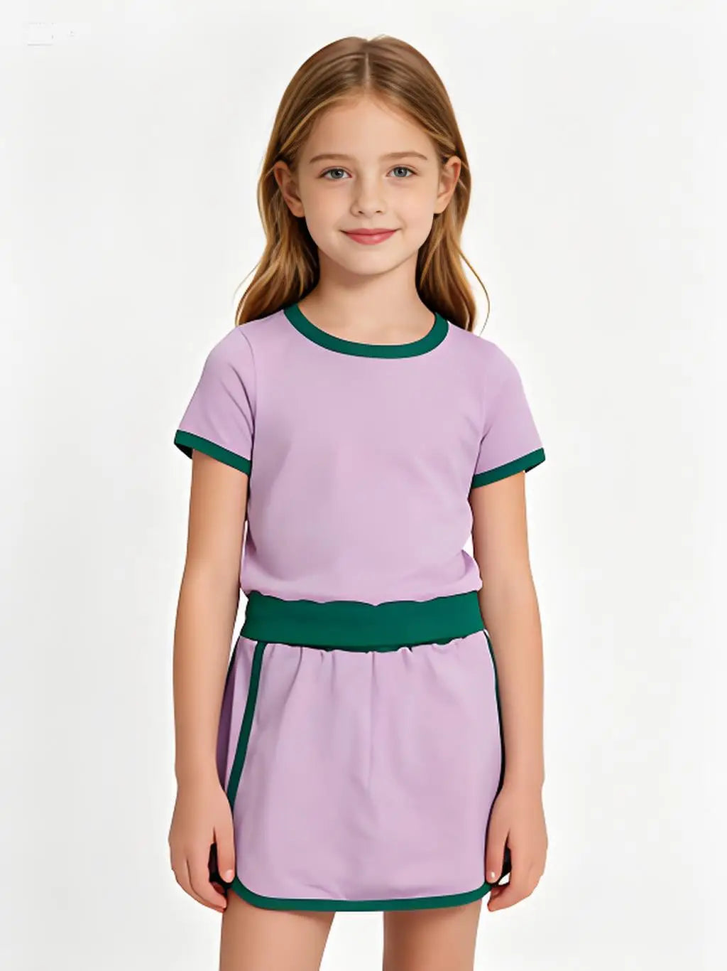 Baby Girls Cotton Short Sleeve Shirt Top And Skirt Set Cute Outfit for Little Girls Soft Breathable Clothing Set for Spring/Autumn