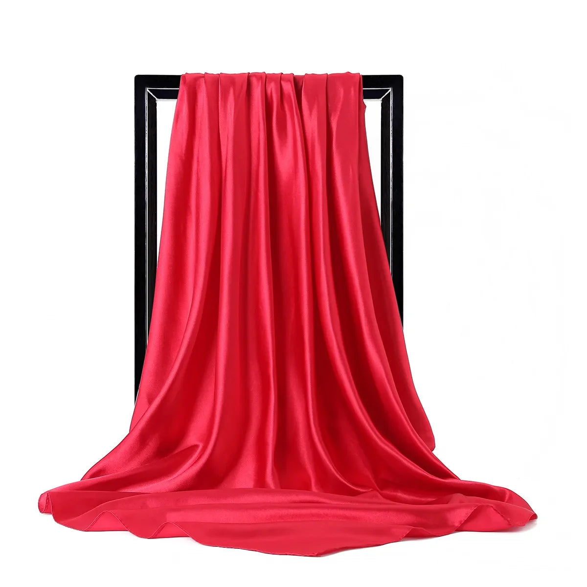 JTVOVO Silk Hijab Scarf Women Satin Solid Bandana Shawl