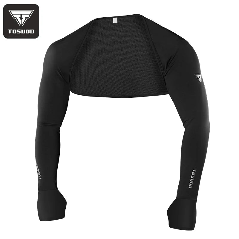 Men’s Ice Silk Sun Protection Shawl Arm Sleeves, UPF 50+ UV Block Integrated Cycling Arm Cover